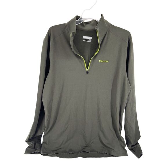 Marmot Men's Green Fleece 1/2 Zip Pullover Top Sweatshirt Size L - Picture 2 of 10